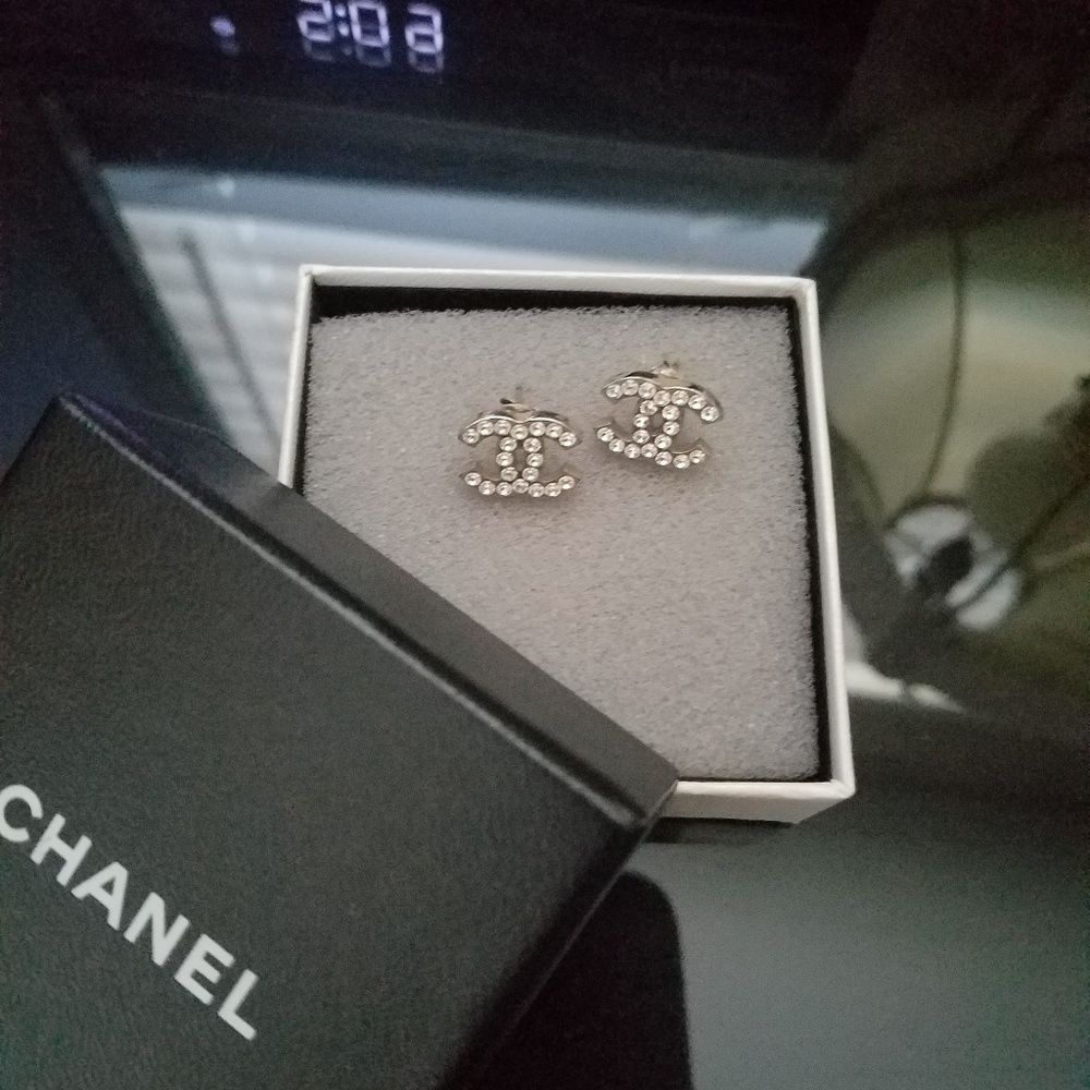 Authentic Chanel double c earrings